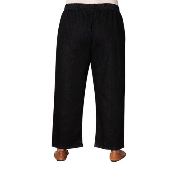 NEW ON THE PLUS SIDE plus size wide leg denim jeans in black - Picture 2 of 2